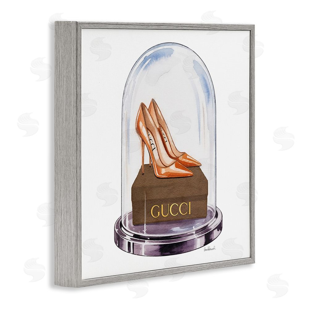 Amanda Greenwood Satin Heels in Bell Jar Gray Framed Giclee Wall Art Print