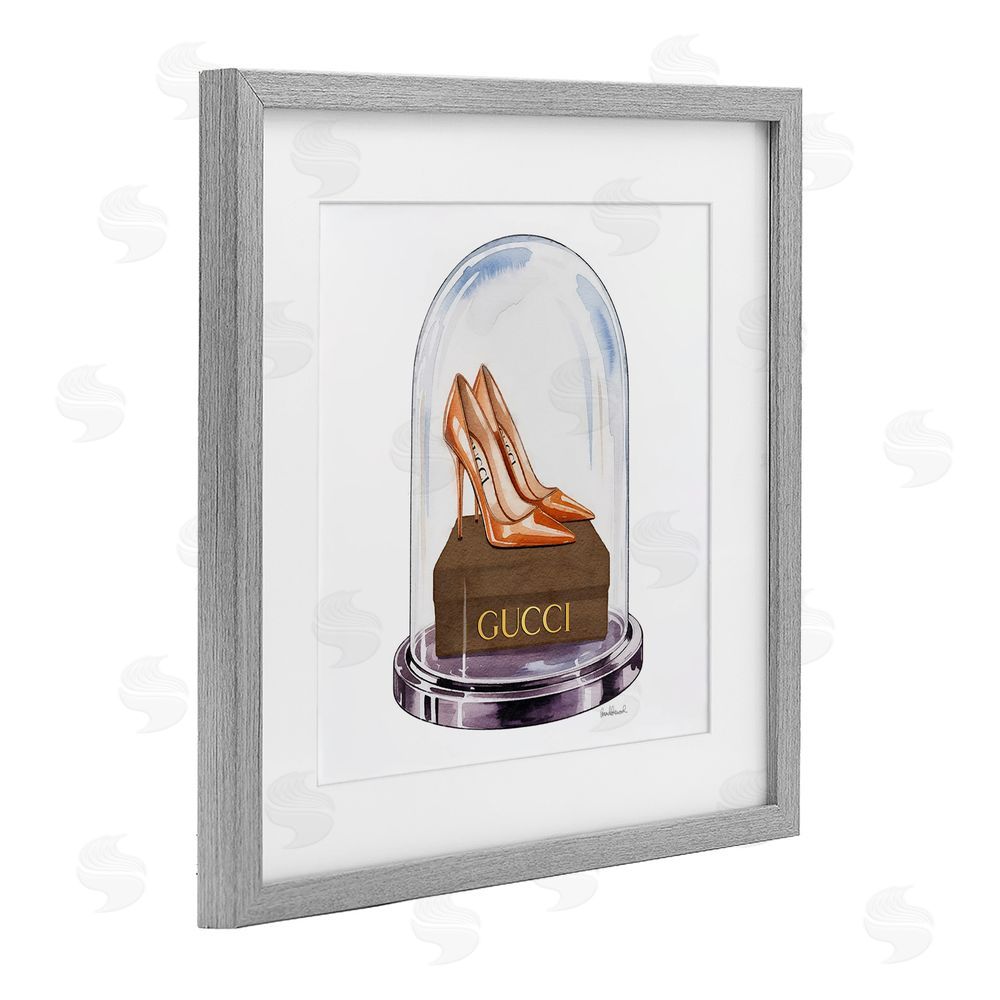 Amanda Greenwood Satin Heels in Bell Jar Gray Framed Print Under Glass Wall Art