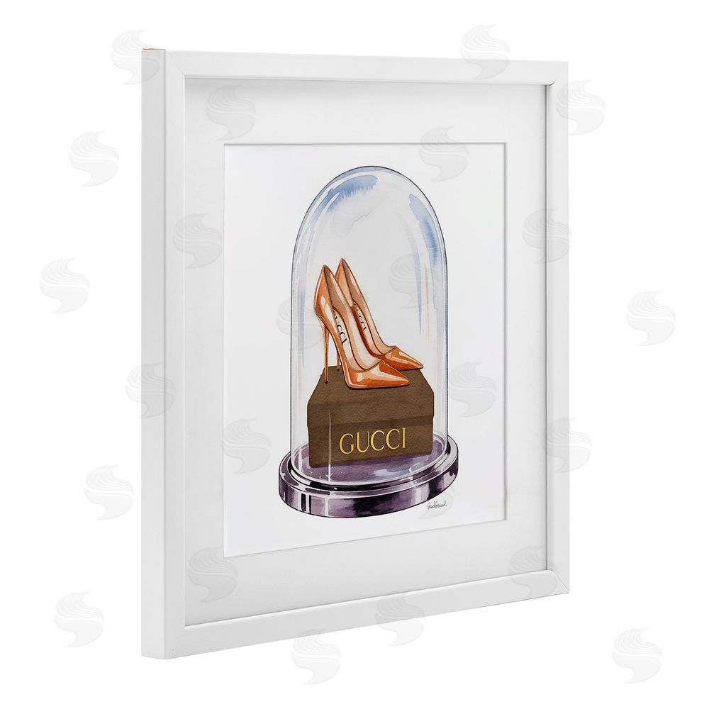 Amanda Greenwood Satin Heels in Bell Jar White Framed Print Under Glass Wall Art