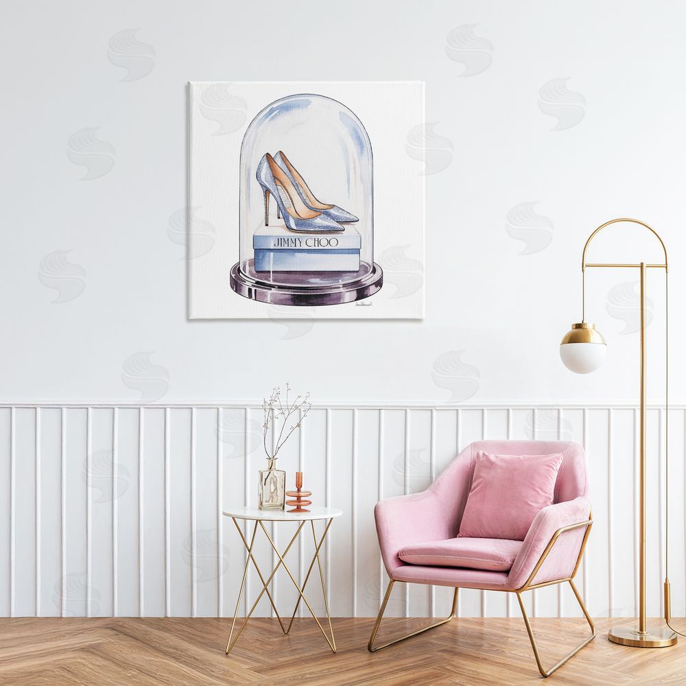 Amanda Greenwood Elegant Shoes in Bell Jar Stretched Canvas Wall Art in Room