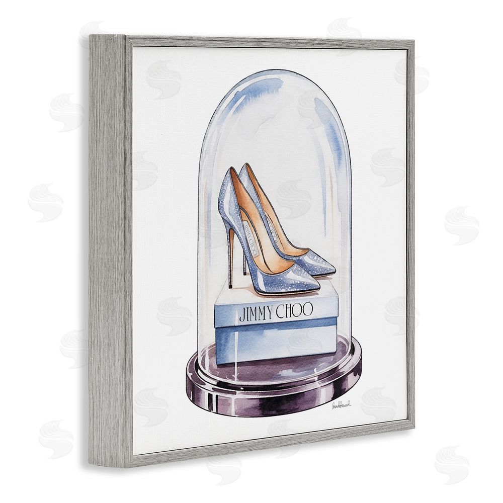 Amanda Greenwood Elegant Shoes in Bell Jar Gray Framed Giclee Wall Art Print