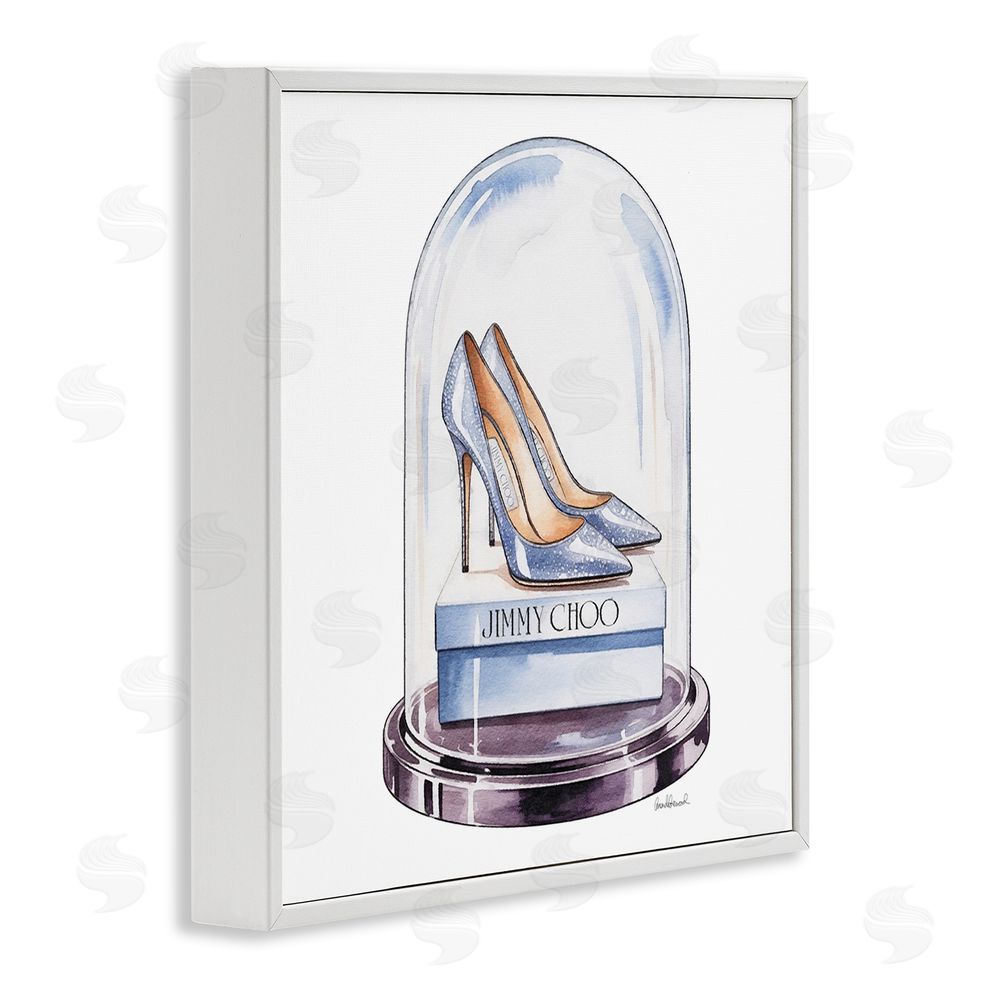 Amanda Greenwood Elegant Shoes in Bell Jar White Framed Giclee Wall Art Print