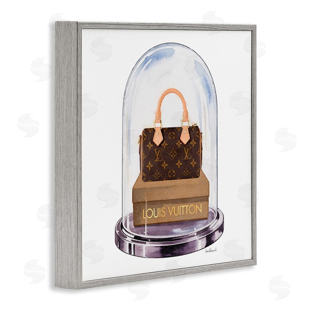 Amanda Greenwood Glam Purse Bell Jar Gray Framed Giclee Wall Art Print