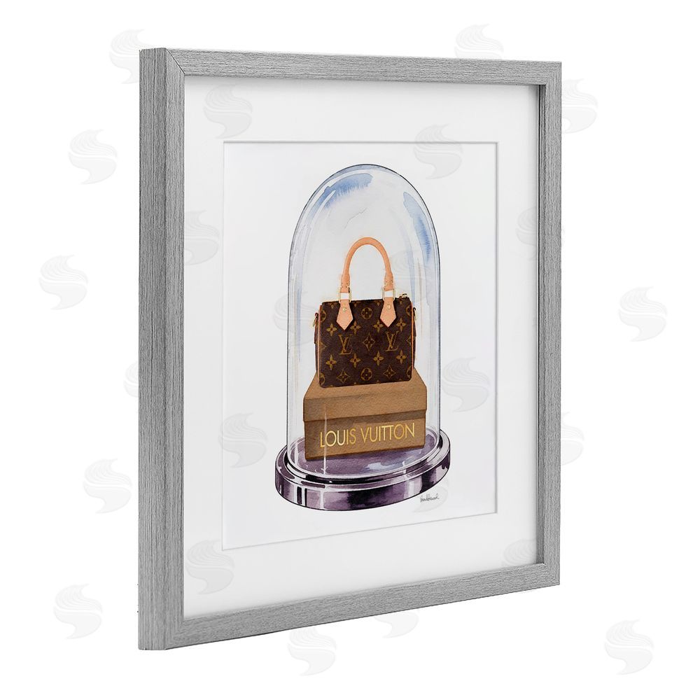 Amanda Greenwood Glam Purse Bell Jar Gray Framed Print Under Glass Wall Art