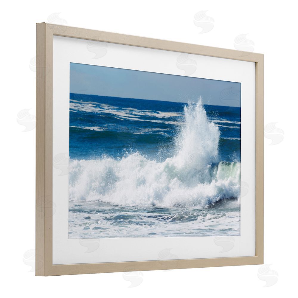JLM Photographs Crashing Waves Splash Brown Framed Print Under Glass Wall Art