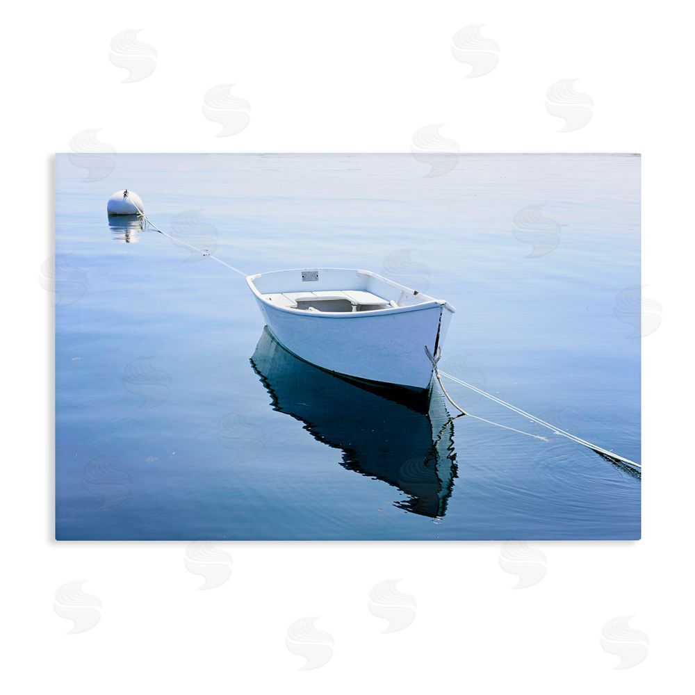 JLM Photographs Boat Tied to Dock Stretched Canvas Wall Art Print