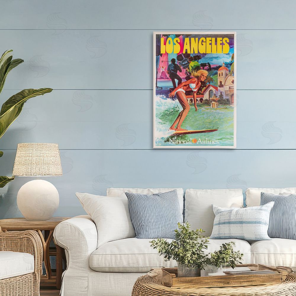 Vintage Posters Vintage Los Angeles Travel Stretched Canvas Wall Art Print in Room