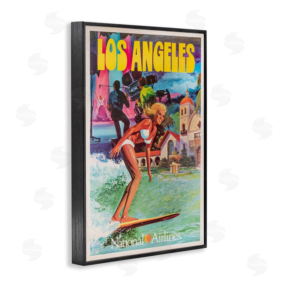 Vintage Posters Vintage Los Angeles Travel Black Framed Giclee Wall Art Print