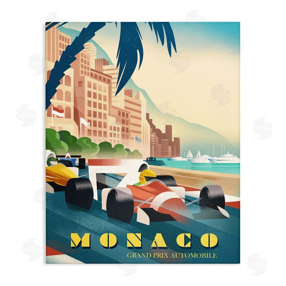 Martin Wickstrom Monaco Grand Prix Racing Stretched Canvas Wall Art Print