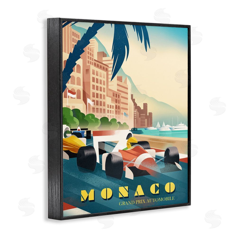 Martin Wickstrom Monaco Grand Prix Racing Black Framed Giclee Wall Art Print