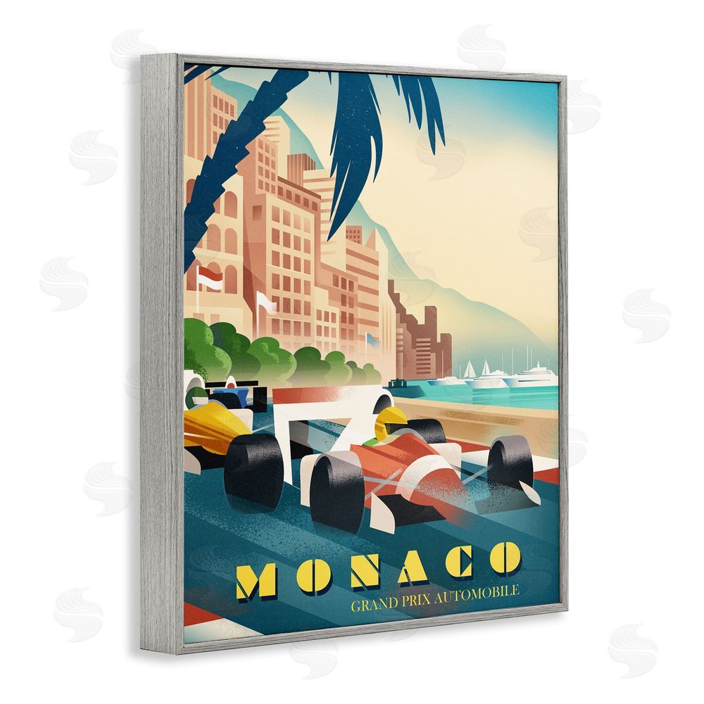 Martin Wickstrom Monaco Grand Prix Racing Gray Framed Giclee Wall Art Print