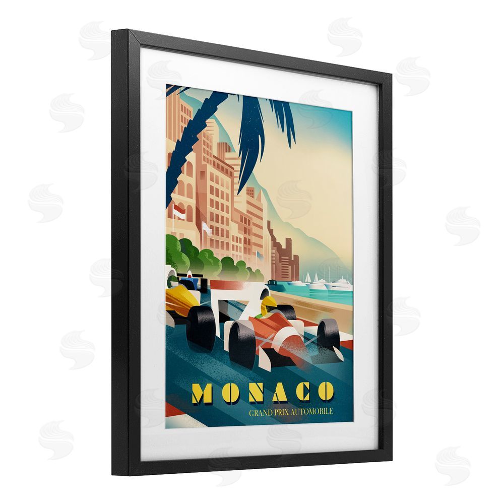 Martin Wickstrom Monaco Grand Prix Racing Black Framed Print Under Glass Wall Art