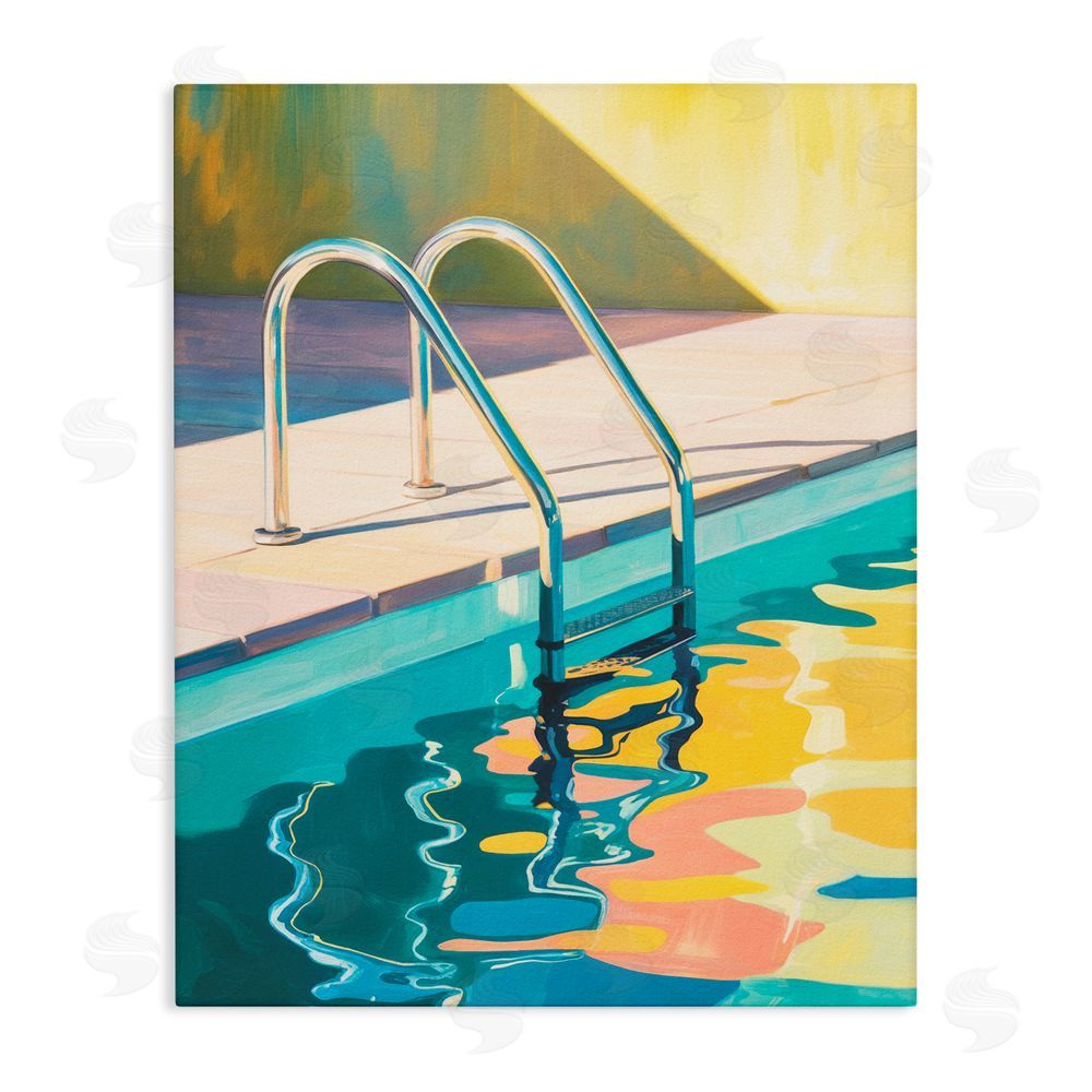 Andreas Magnusson Pool Ladder At Sunset Stretched Canvas Wall Art Print