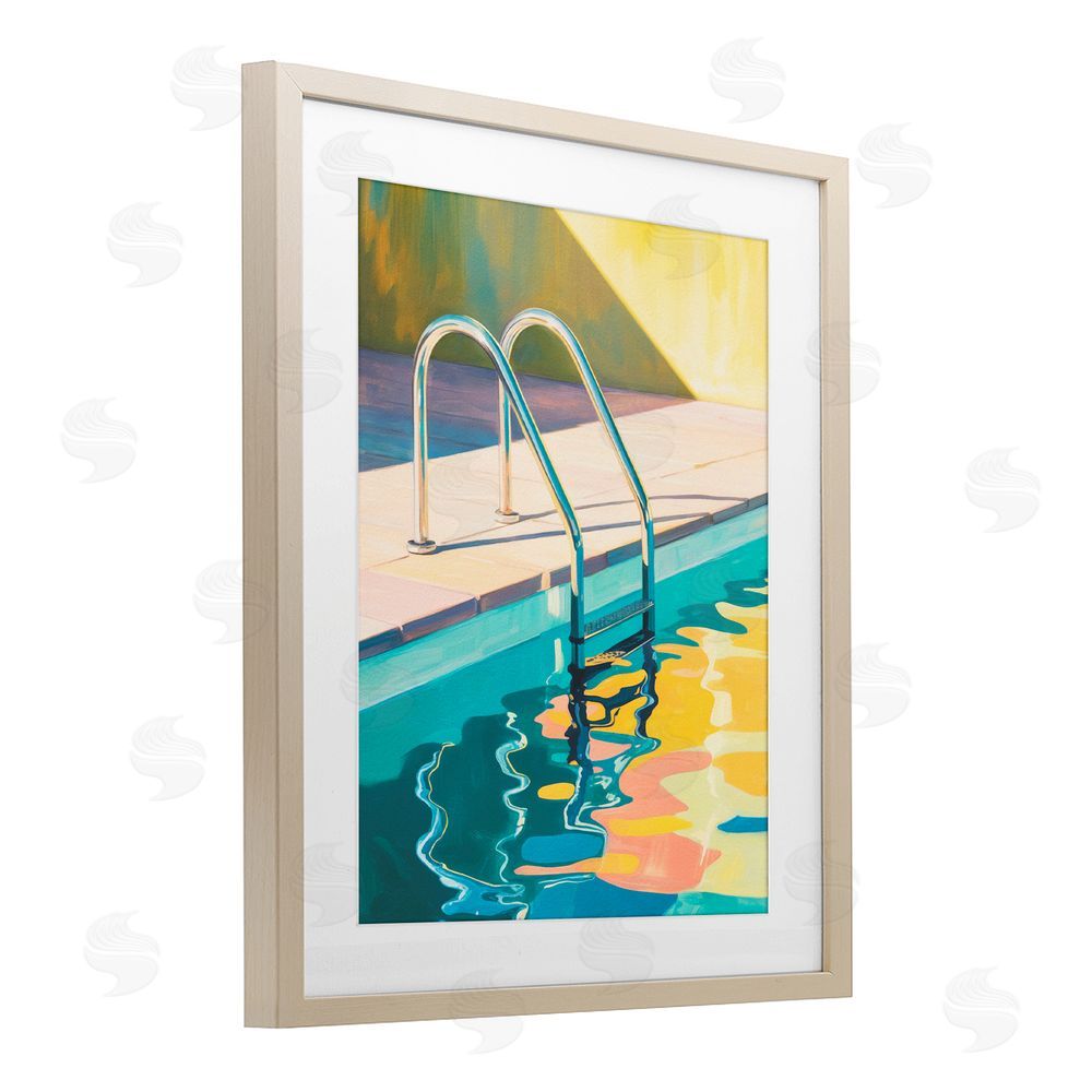 Andreas Magnusson Pool Ladder At Sunset Brown Framed Print Under Glass Wall Art