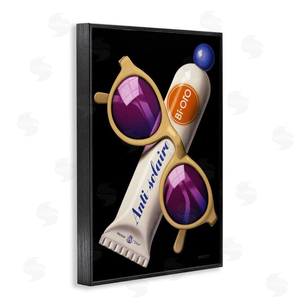 Print Collection Sunblock & Sunglasses Black Framed Giclee Wall Art Print