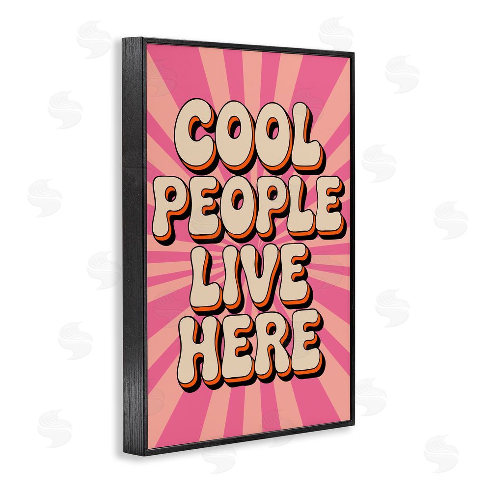 Andreas Magnusson Groovy Cool People Live Here Blacked Framed Giclee Wall Art Print