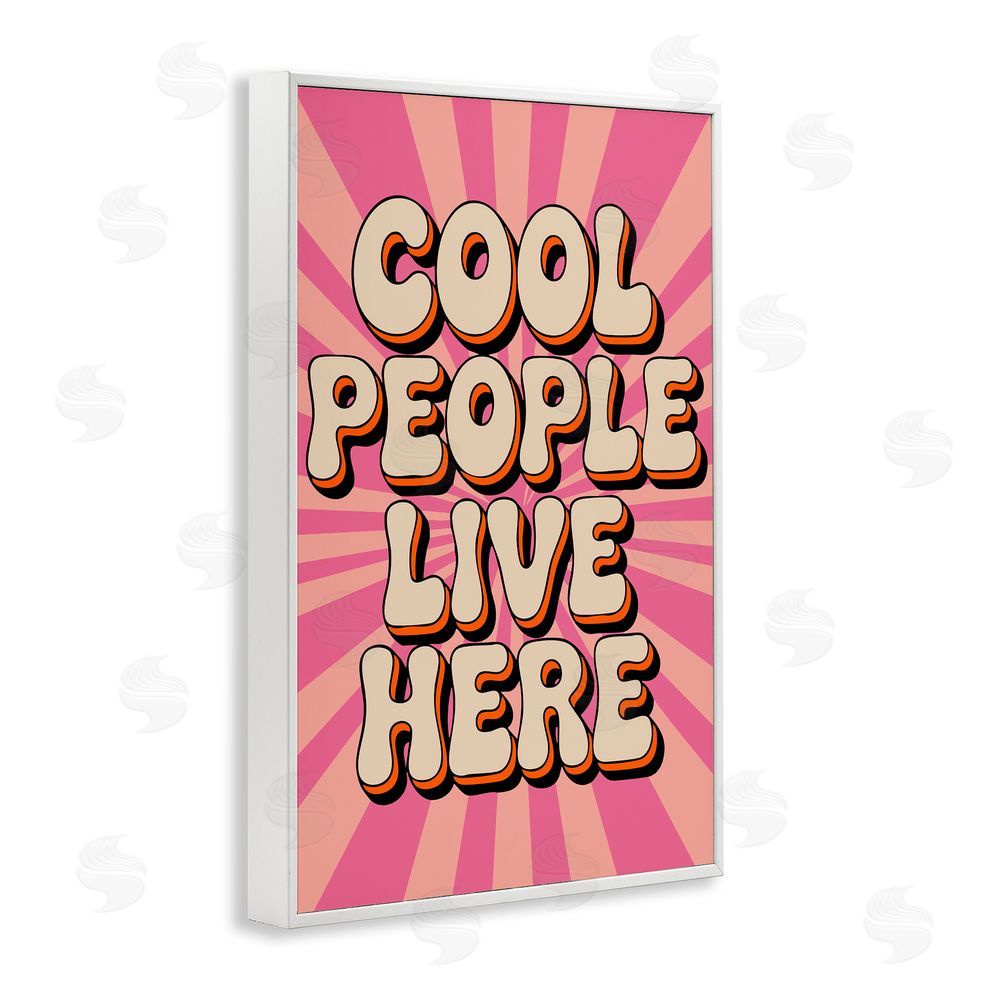 Andreas Magnusson Groovy Cool People Live Here White Framed Giclee Wall Art Print