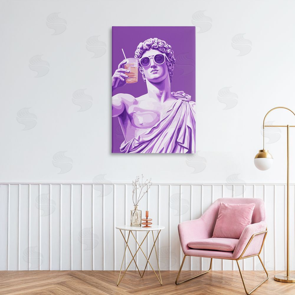 Andreas Magnusson Greek Statue Cheers Stretched Canvas Wall Art in Room