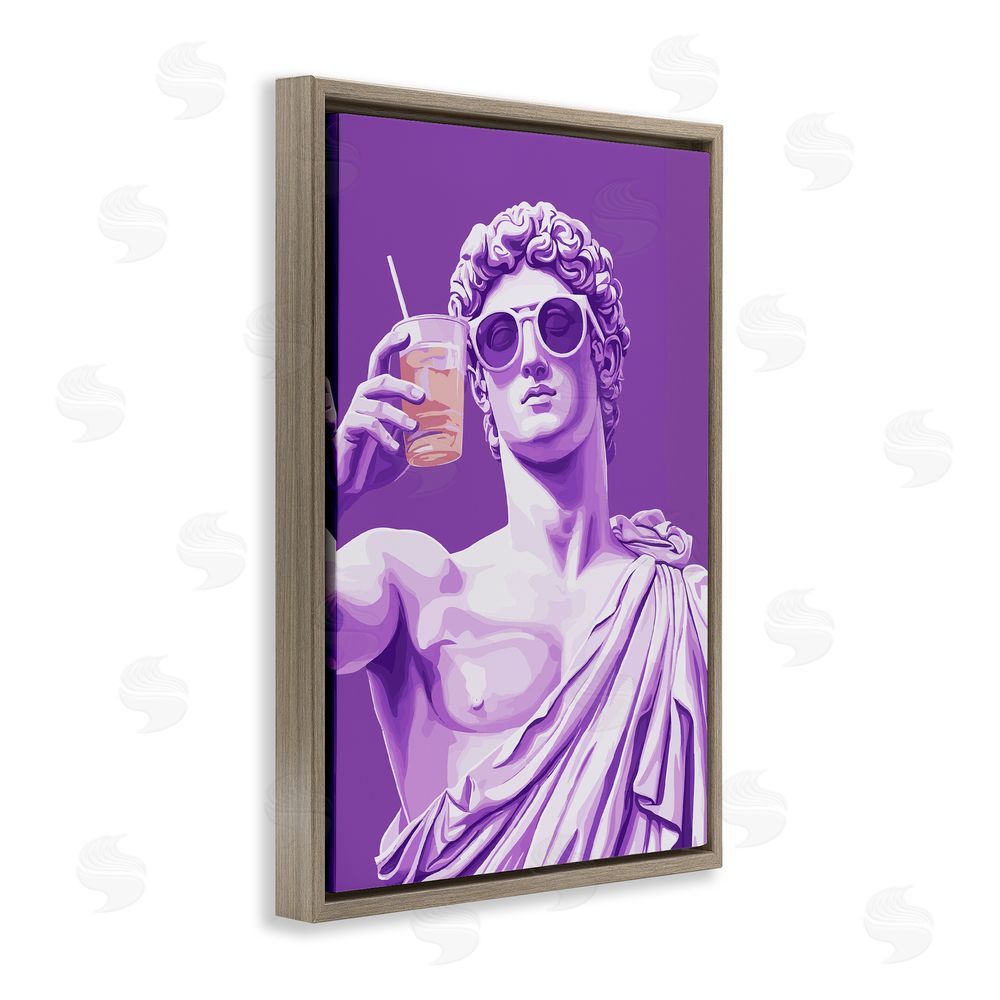 Andreas Magnusson Greek Statue Cheers Brown Floating Frame Canvas Wall Art
