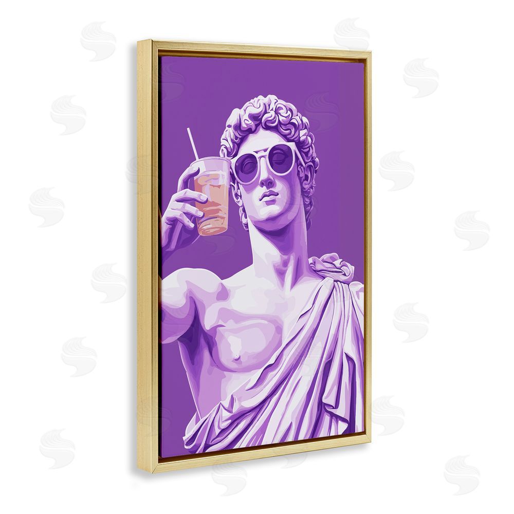 Andreas Magnusson Greek Statue Cheers Gold Floating Frame Canvas Wall Art