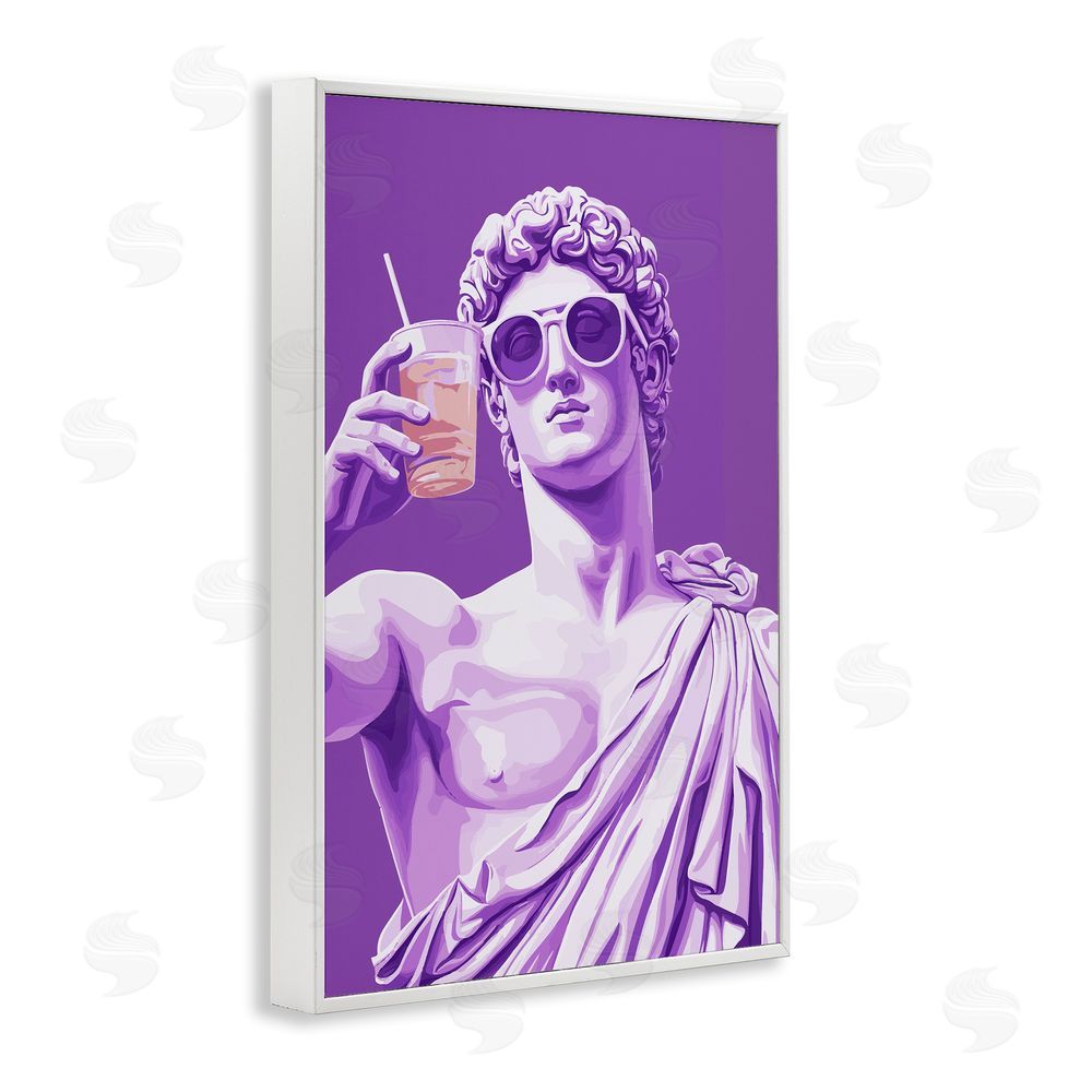 Andreas Magnusson Greek Statue Cheers White Framed Giclee Wall Art Print
