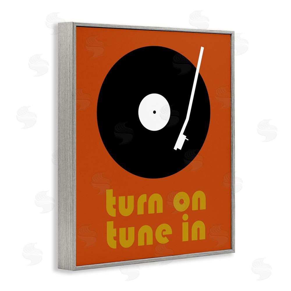 Tom Quartermaine Turn On Tune In Gray Framed Giclee Wall Art Print