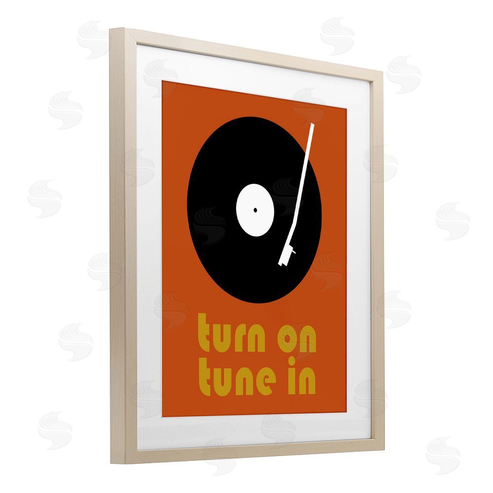 Tom Quartermaine Turn On Tune In Brown Framed Print Under Glass Wall Art