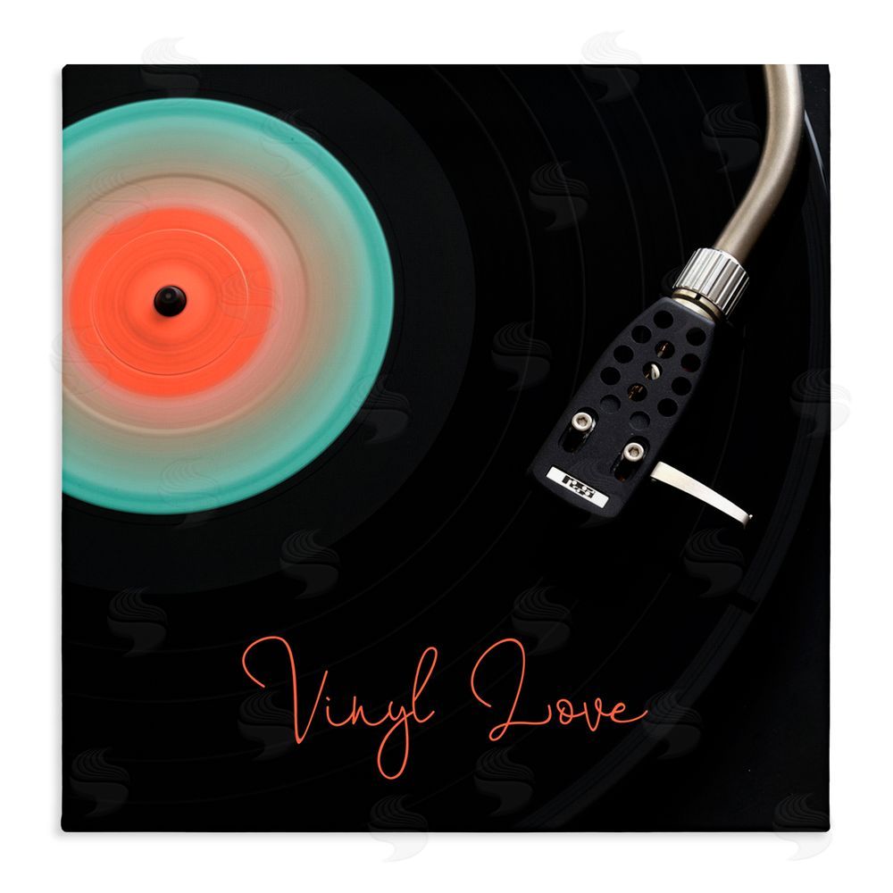 Tom Quartermaine Spinning Record Vinyl Love Stretched Canvas Wall Art Print