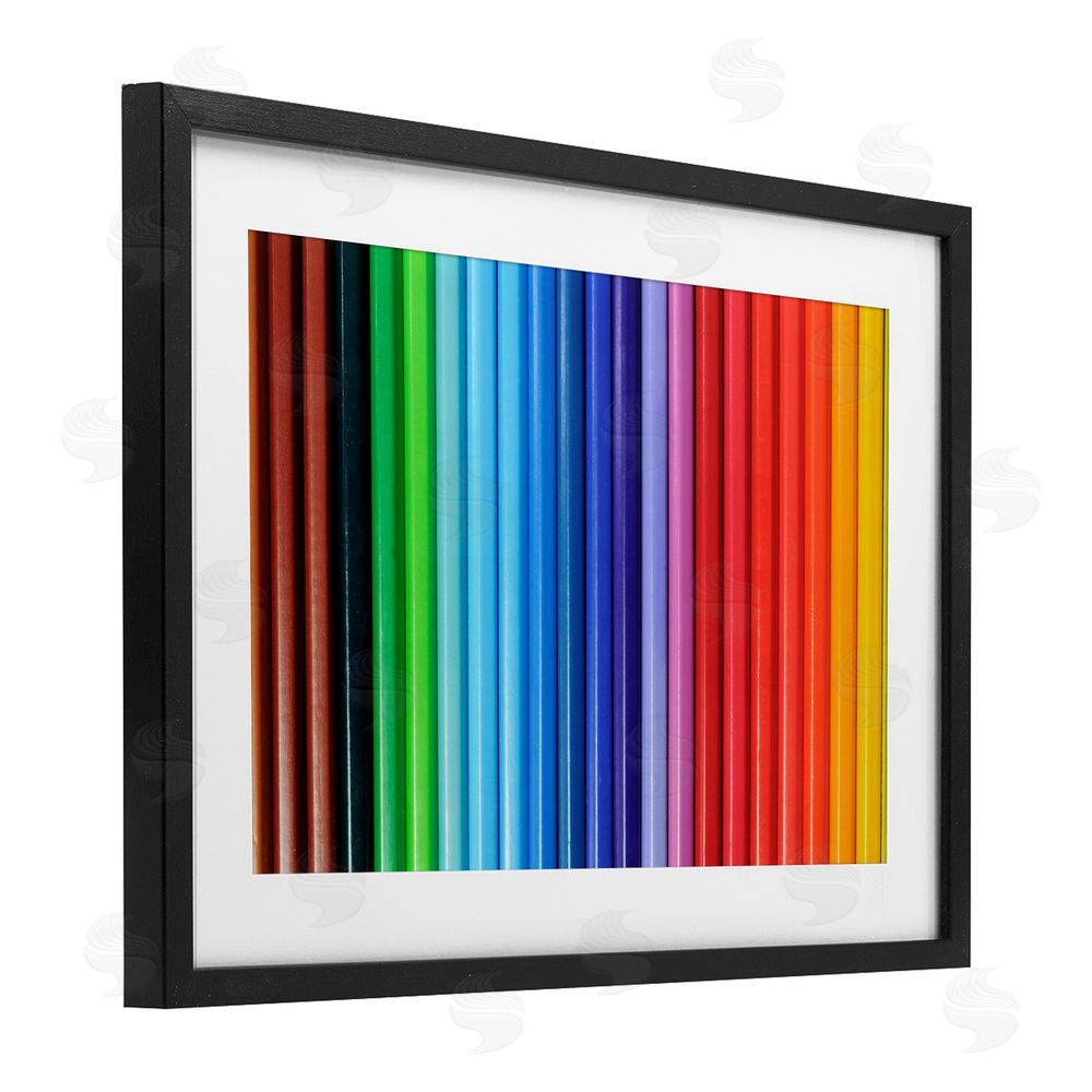Tom Quartermaine Colored Pencil Lineup Black Framed Print Under Glass Wall Art