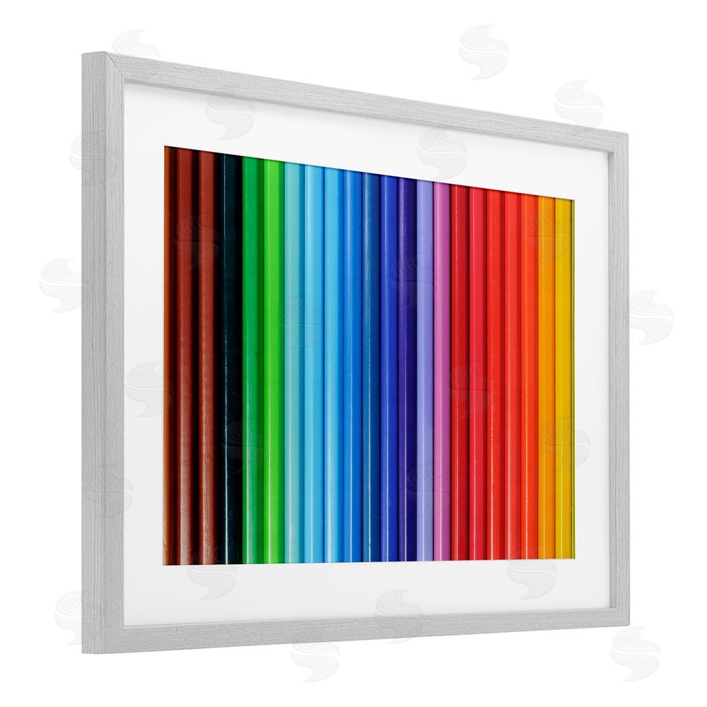 Tom Quartermaine Colored Pencil Lineup Gray Framed Print Under Glass Wall Art
