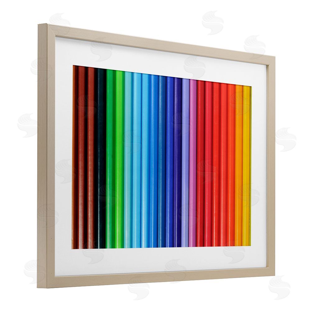 Tom Quartermaine Colored Pencil Lineup Brown Framed Print Under Glass Wall Art