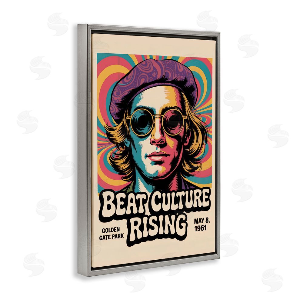 Andreas Magnusson Beat Culture Rising Poster Gray Floating Frame Canvas Wall Art Print