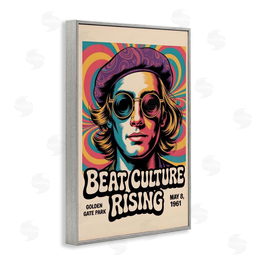 Andreas Magnusson Beat Culture Rising Poster Gray Framed Giclee Wall Art Print