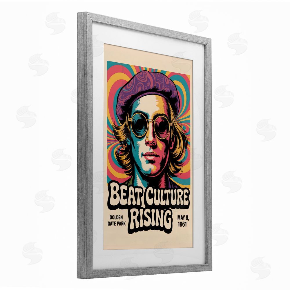 Andreas Magnusson Beat Culture Rising Poster Gray Framed Print Under Glass Wall Art