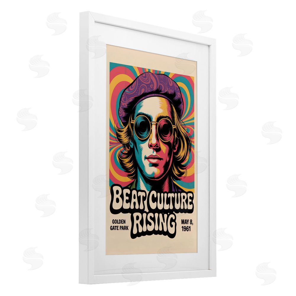 Andreas Magnusson Beat Culture Rising Poster White Framed Print Under Glass Wall Art