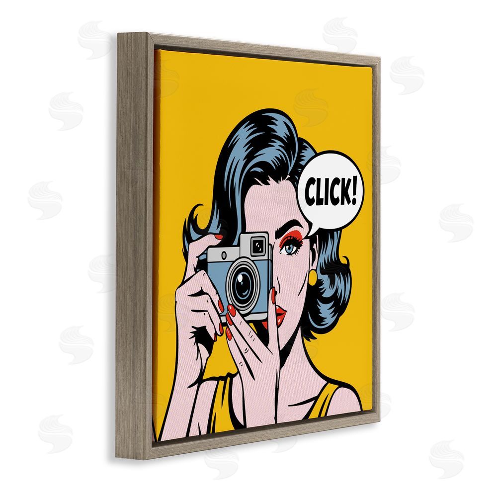 Andreas Magnusson Click Retro Photographer Brown Floating Frame Canvas Wall Art Print