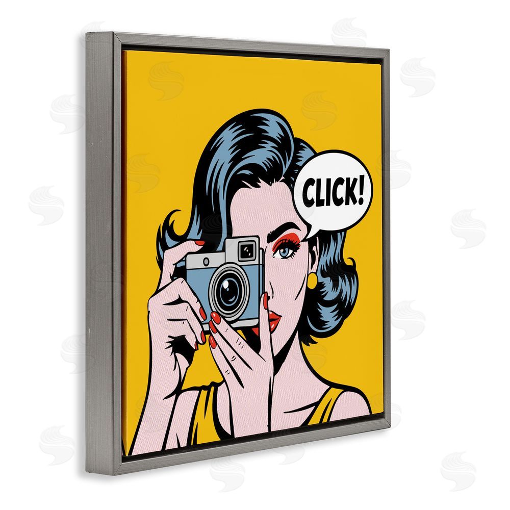 Andreas Magnusson Click Retro Photographer Gray Floating Frame Canvas Wall Art Print