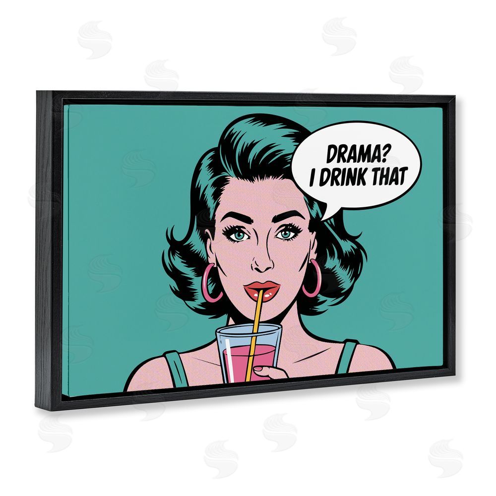 Andreas Magnusson Drama I Drink That Black Floating Frame Canvas Wall Art