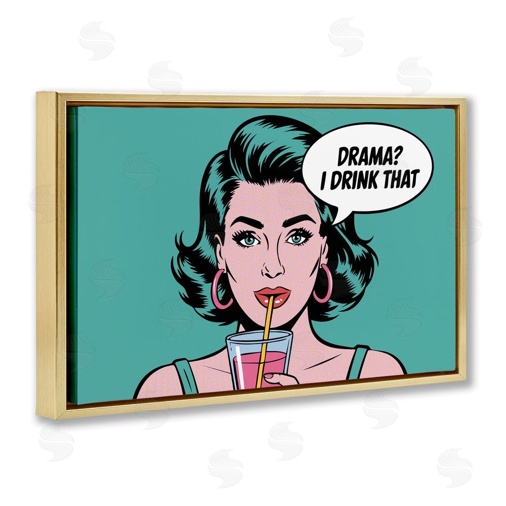 Andreas Magnusson Drama I Drink That Gold Floating Frame Canvas Wall Art