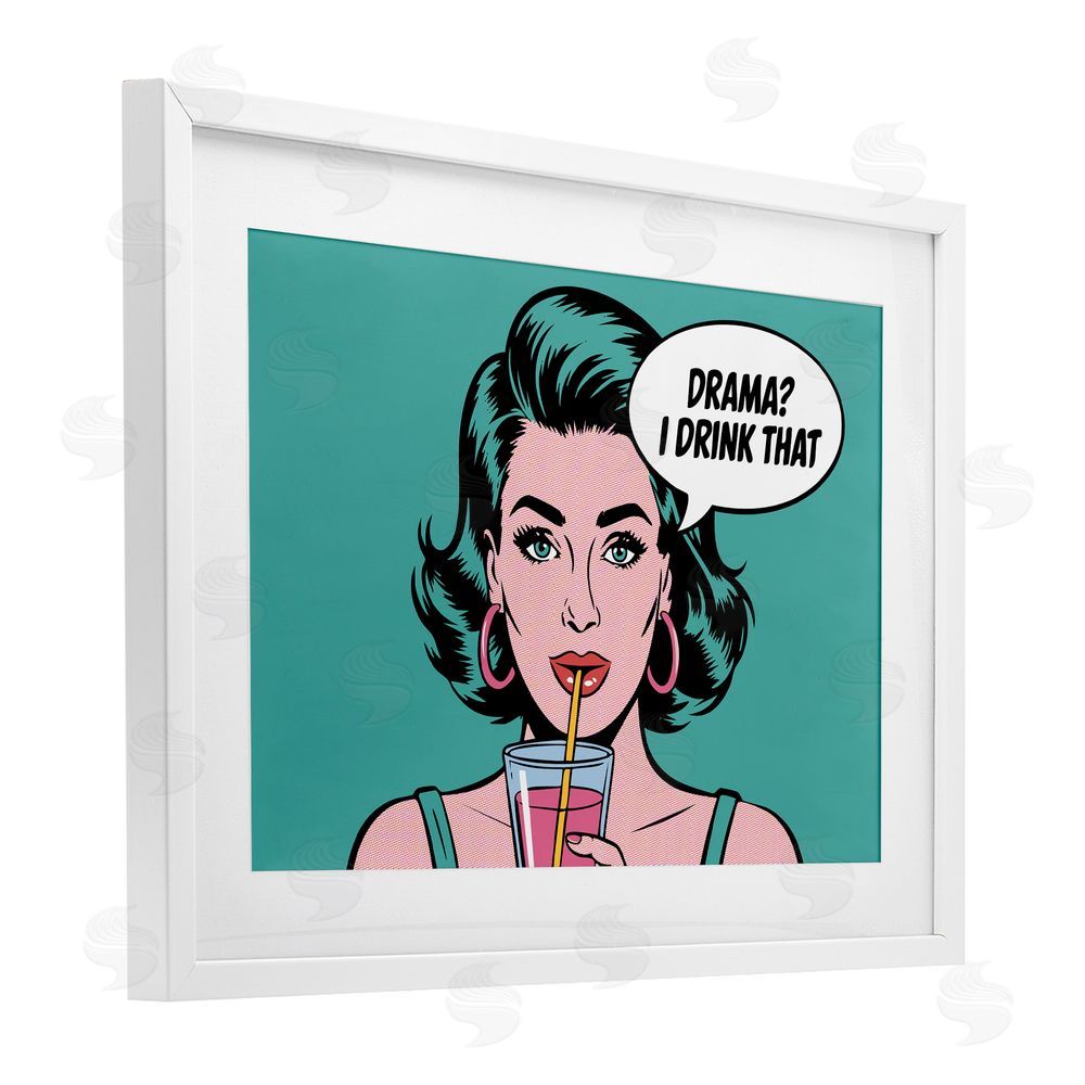 Andreas Magnusson Drama I Drink That White Framed Print Under Glass with Mat Wall Art