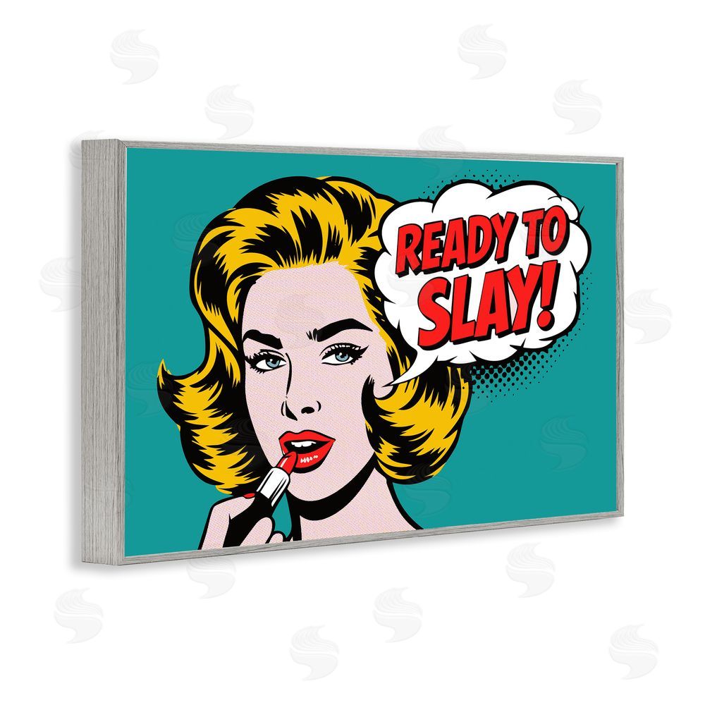 Andreas Magnusson Ready To Slay Pop Lipstick Gray Framed Giclee Wall Art Print