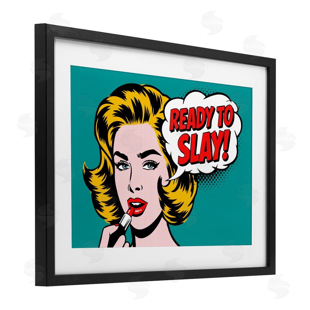 Andreas Magnusson Ready To Slay Pop Lipstick Black Framed Print Under Glass Wall Art