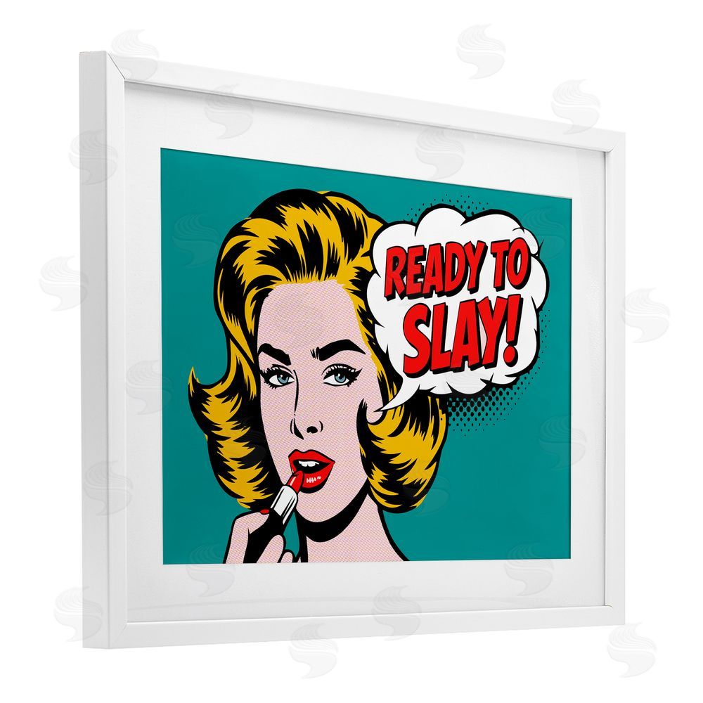 Andreas Magnusson Ready To Slay Pop Lipstick White Framed Print Under Glass Wall Art