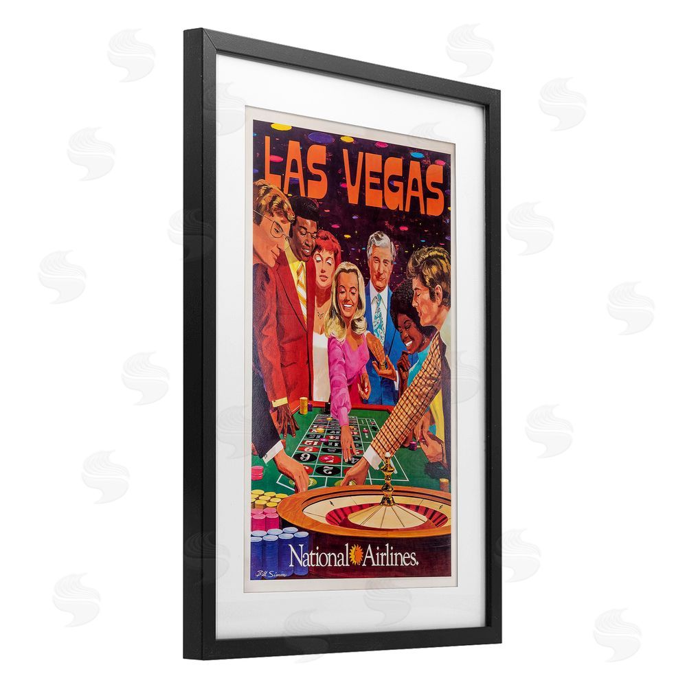 Vintage Posters Vintage Las Vegas Casino Black Framed Print Under Glass Wall Art