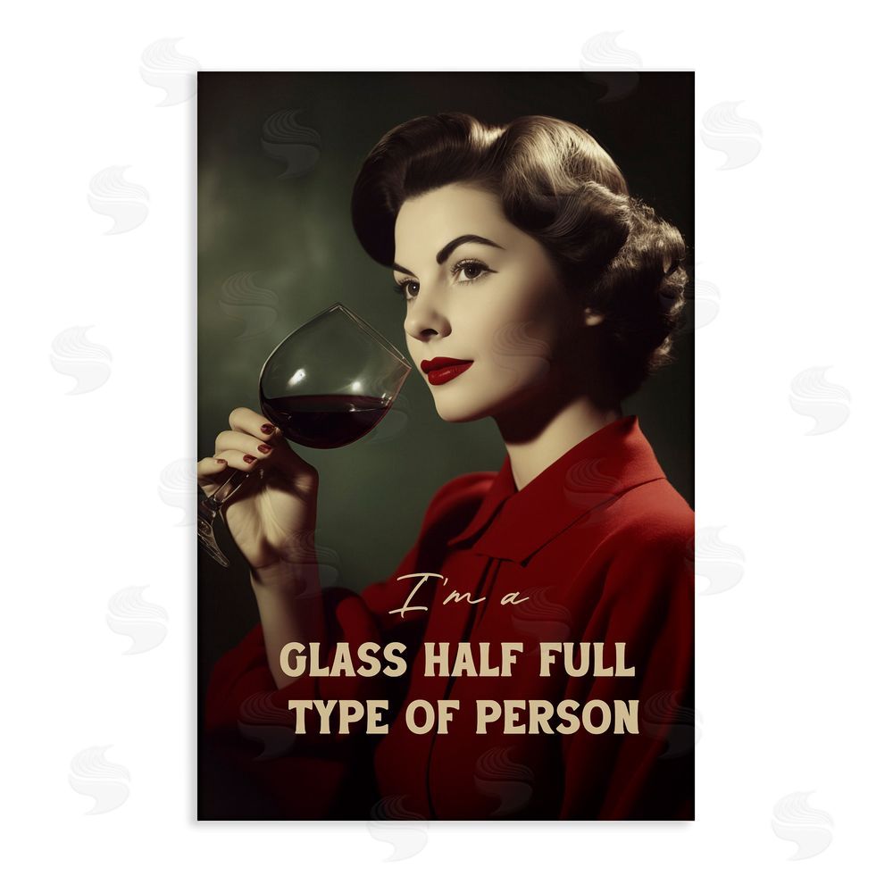 Andreas Magnusson Glass Half Full Person Stretched Canvas Wall Art