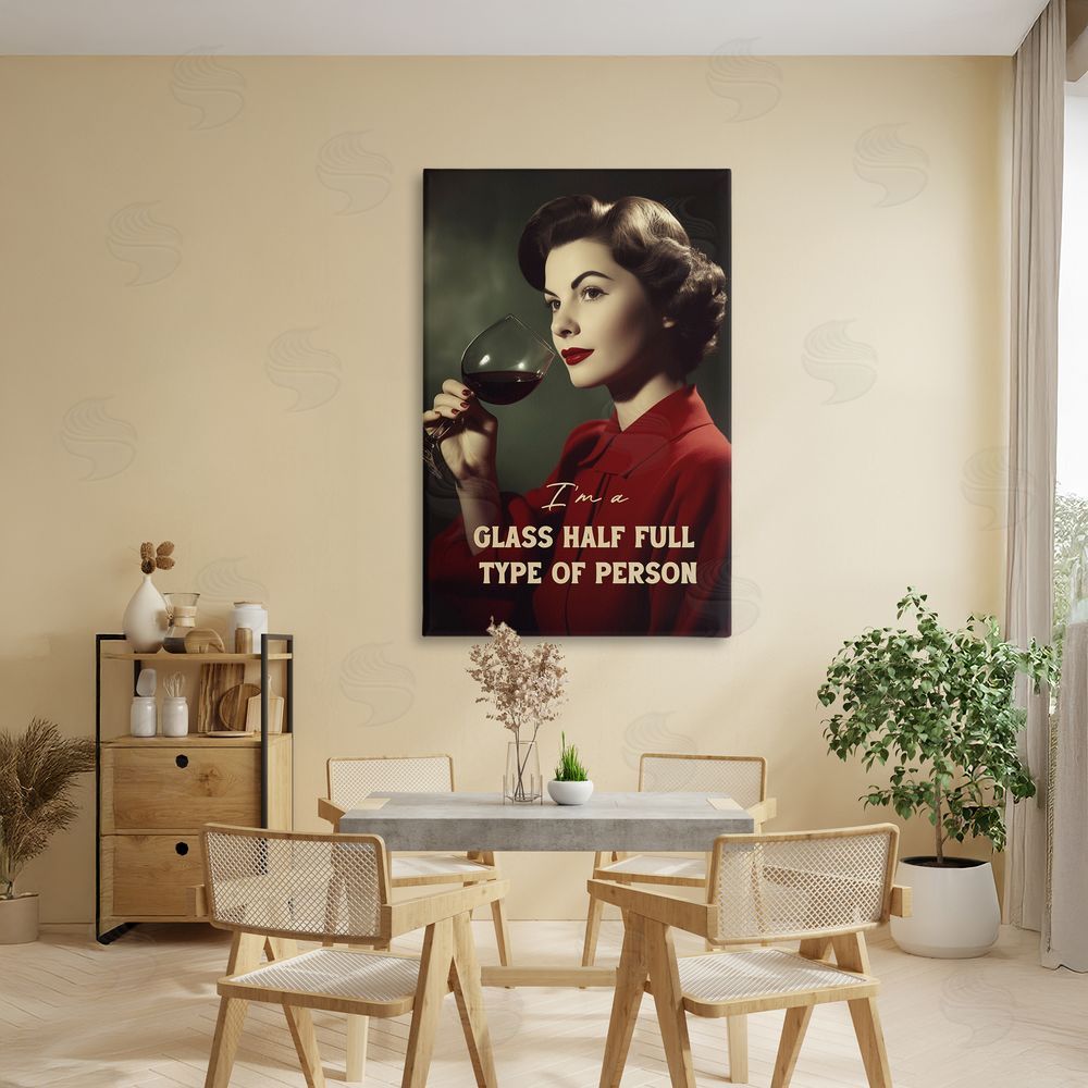 Andreas Magnusson Glass Half Full Person Stretched Canvas Wall Art in Room