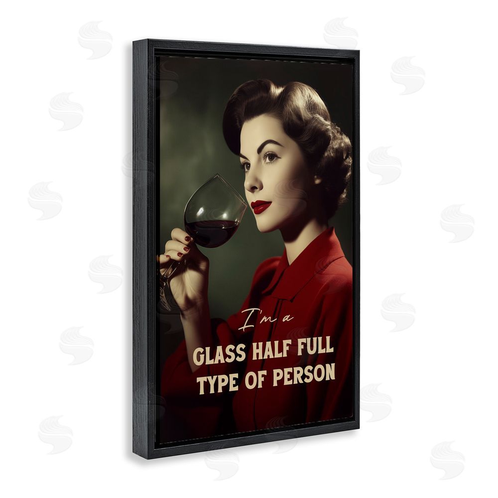 Andreas Magnusson Glass Half Full Person Black Floating Frame Canvas Wall Art