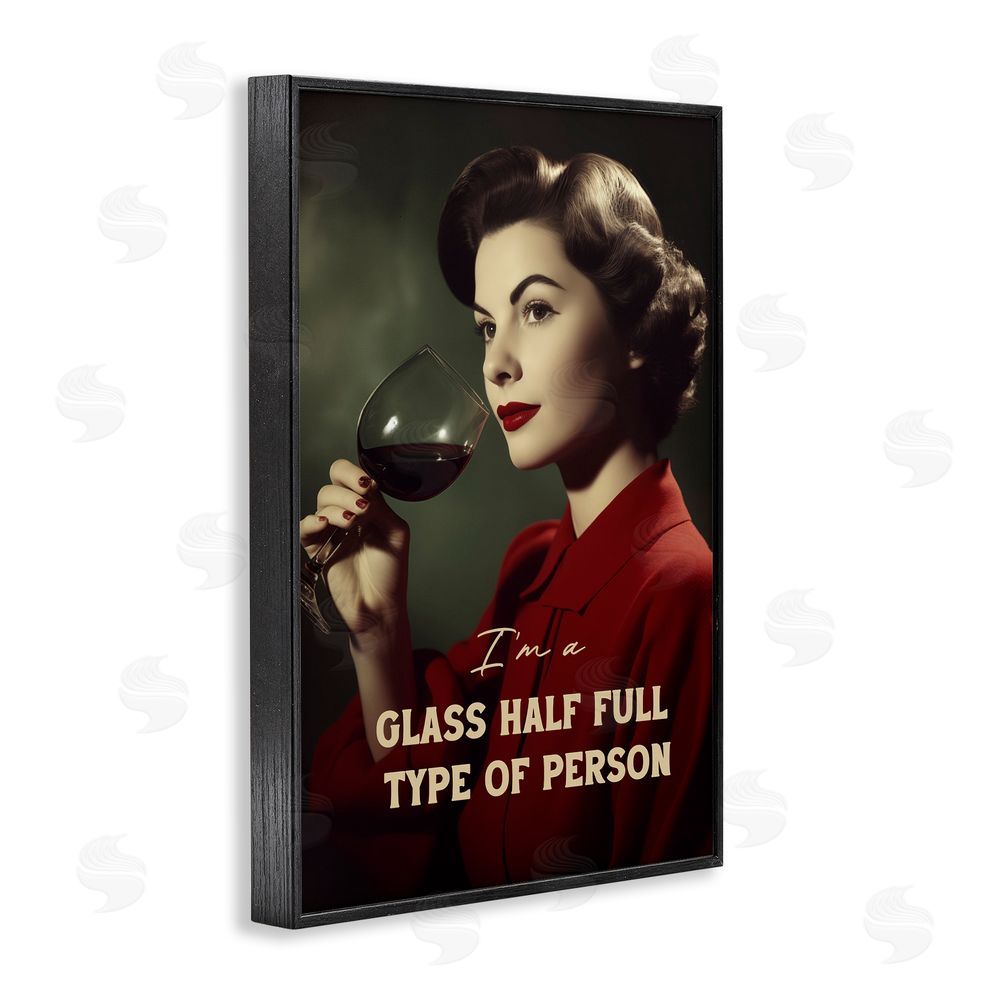 Andreas Magnusson Glass Half Full Person Blacked Framed Giclee Wall Art Print