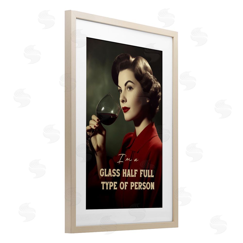 Andreas Magnusson Glass Half Full Person Brown Framed Print Under Glass with Mat Wall Art