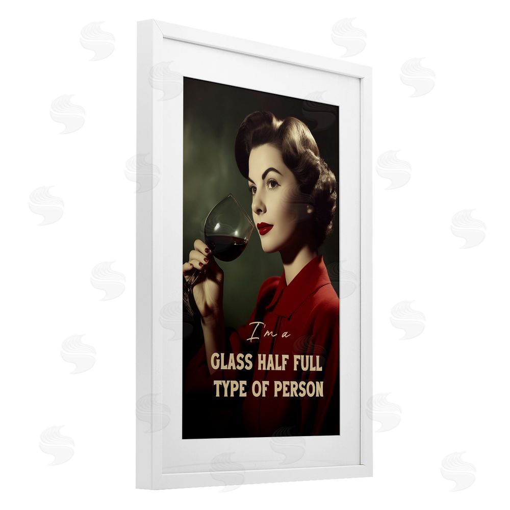 Andreas Magnusson Glass Half Full Person White Framed Print Under Glass with Mat Wall Art
